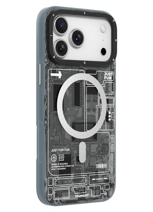 YOUNGKIT Technology Series for iPhone 17 Pro Max Magnetic Case Hard PC IMD Phone Cover