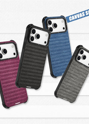 YOUNGKIT For iPhone 17 Pro Max Magnetic Case Jeans Cloth Texture TPU Canvas Phone Back Cover