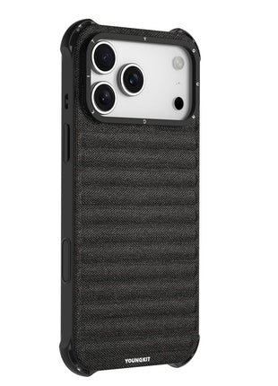 YOUNGKIT For iPhone 17 Pro Magnetic Case Jeans Cloth Texture TPU Canvas Phone Back Cover