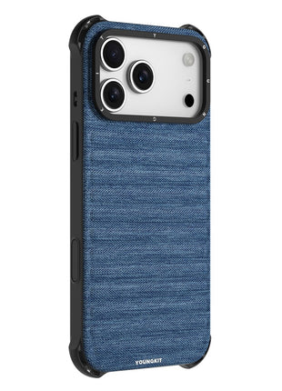 YOUNGKIT For iPhone 17 Pro Magnetic Case Jeans Cloth Texture TPU Canvas Phone Back Cover