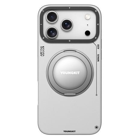 YOUNGKIT For iPhone 17 Pro Case Rotating Kickstand Shockproof TPU + PU Leather Phone Back Cover