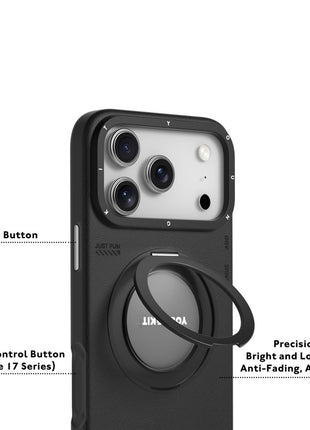 YOUNGKIT For iPhone 17 Pro Case Rotating Kickstand Shockproof TPU + PU Leather Phone Back Cover