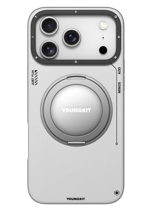 YOUNGKIT For iPhone 17 Pro Max Case Rotating Kickstand Shockproof TPU + PU Leather Phone Back Cover