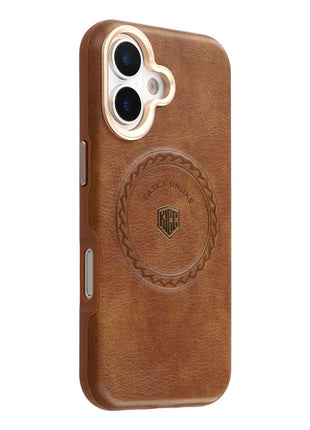 KIGC For iPhone 17 Case Compatible with MagSafe PU Leather TPU Phone Back Cover