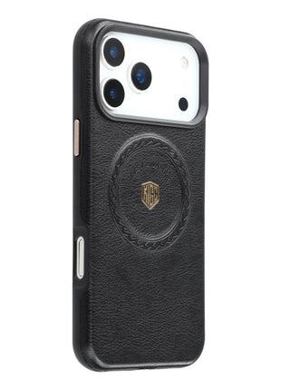 KIGC For iPhone 17 Pro Case Compatible with MagSafe PU Leather TPU Phone Back Cover