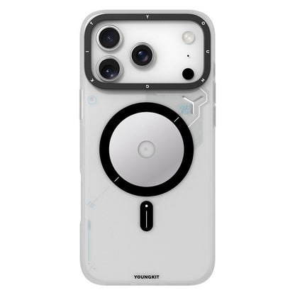 YOUNGKIT For iPhone 17 Pro Max Case Compatible with MagSafe Unique Disc Design TPU + PC Phone Back Cover