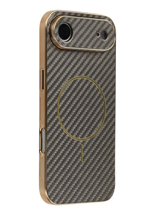 For iPhone Air Phone Case Carbon Fiber Textured Electroplated TPU Back Cover