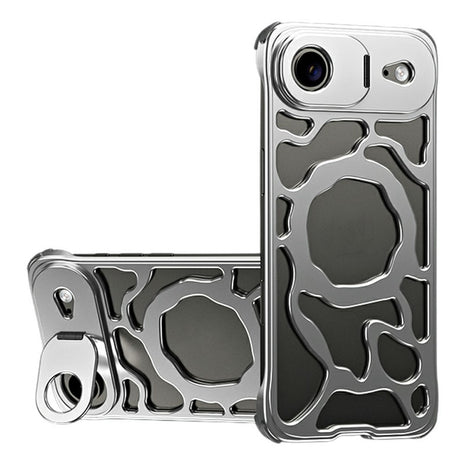 Auspicious Cloud Series For iPhone Air Hollow Case Aluminum Alloy Kickstand Magnetic Phone Cover