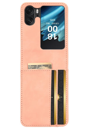 Skin-Touch Phone Case for Oppo Find N2 Flip 5G Separable Design Leather Coated PC Cover with Wallet