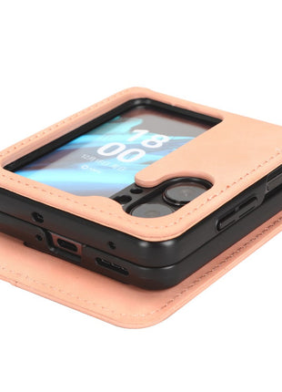 Skin-Touch Phone Case for Oppo Find N2 Flip 5G Separable Design Leather Coated PC Cover with Wallet