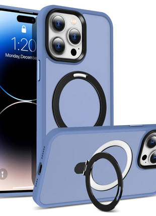 For iPhone 14 Pro Max Magnetic Ring Kickstand Phone Cover PC+TPU Phone Cover Compatible with MagSafe
