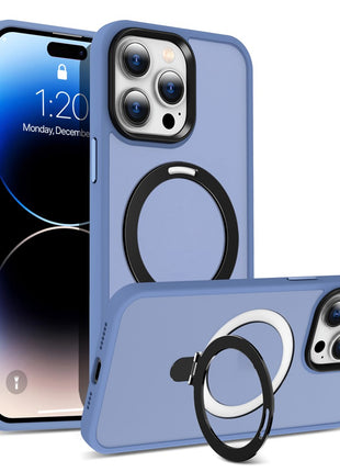 For iPhone 14 Pro Magnetic Phone Case Compatible with MagSafe PC+TPU Ring Kickstand Protective Cover