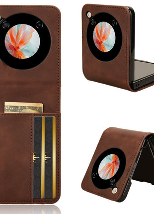 For ZTE nubia Flip 5G / Libero Flip A304ZT Leather Case Card Slots Phone Cover