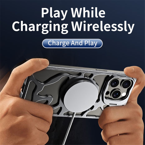 Auspicious Cloud Series For iPhone 13 Magnetic Case Aluminum Alloy Hollow Kickstand Phone Cover