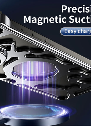 Auspicious Cloud Series For iPhone 13 Magnetic Case Aluminum Alloy Hollow Kickstand Phone Cover