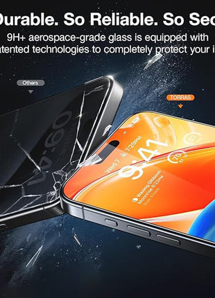 TORRAS Glassgo For iPhone 15 Pro Max Screen Protector Tempered Glass HD Film with Automatic Dust Removal Tool