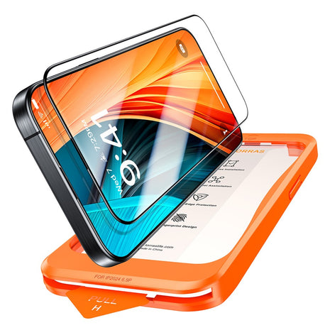 TORRAS Glassgo For iPhone 15 / 14 Pro Screen Protector Tempered Glass HD Film with Automatic Dust Removal Tool