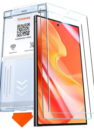 TORRAS GlassGo 2Pcs For Samsung Galaxy S24 Ultra Screen Protector Tempered Glass HD Film with Automatic Dust Removal Tool