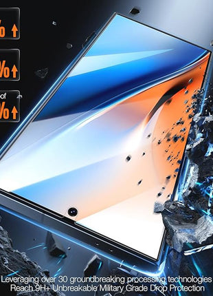 TORRAS GlassGo 2Pcs For Samsung Galaxy S24 Ultra Screen Protector Tempered Glass HD Film with Automatic Dust Removal Tool