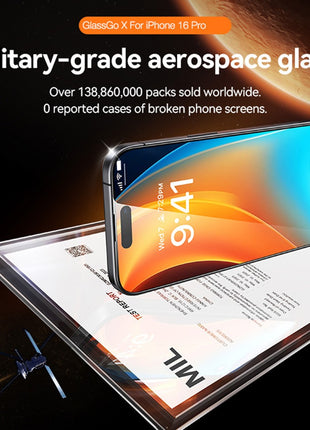 TORRAS Glassgo For iPhone 16 Pro Screen Protector Tempered Glass HD Film with Automatic Dust Removal Tool