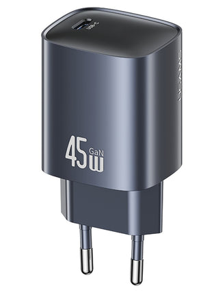 USAMS T66 45W GaN Fast Charger Portable Power Adapter for Phone / Tablet / Laptop, EU Plug