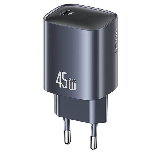USAMS T66 45W GaN Fast Charger Portable Power Adapter for Phone / Tablet / Laptop, EU Plug