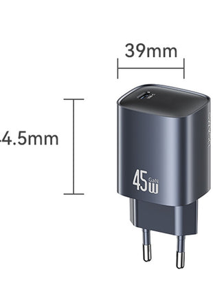 USAMS T66 45W GaN Fast Charger Portable Power Adapter for Phone / Tablet / Laptop, EU Plug