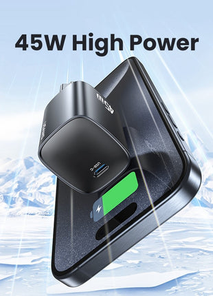 USAMS T66 45W GaN Fast Charger Portable Power Adapter for Phone / Tablet / Laptop, EU Plug