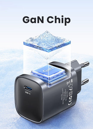 USAMS T66 45W GaN Fast Charger Portable Power Adapter for Phone / Tablet / Laptop, EU Plug