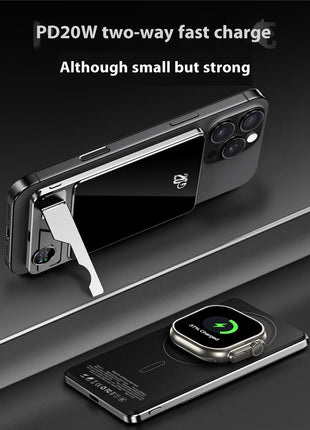 F15 10000mAh Ultra Thin Portable Power Bank 15W Wireless Magnetic Charger with Foldable Stand