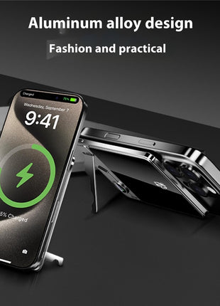 F15 10000mAh Ultra Thin Portable Power Bank 15W Wireless Magnetic Charger with Foldable Stand